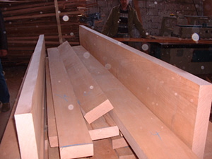 Steamed, kiln dried beechwood timber