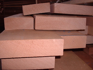 Steamed and kiln dried beech wood timber